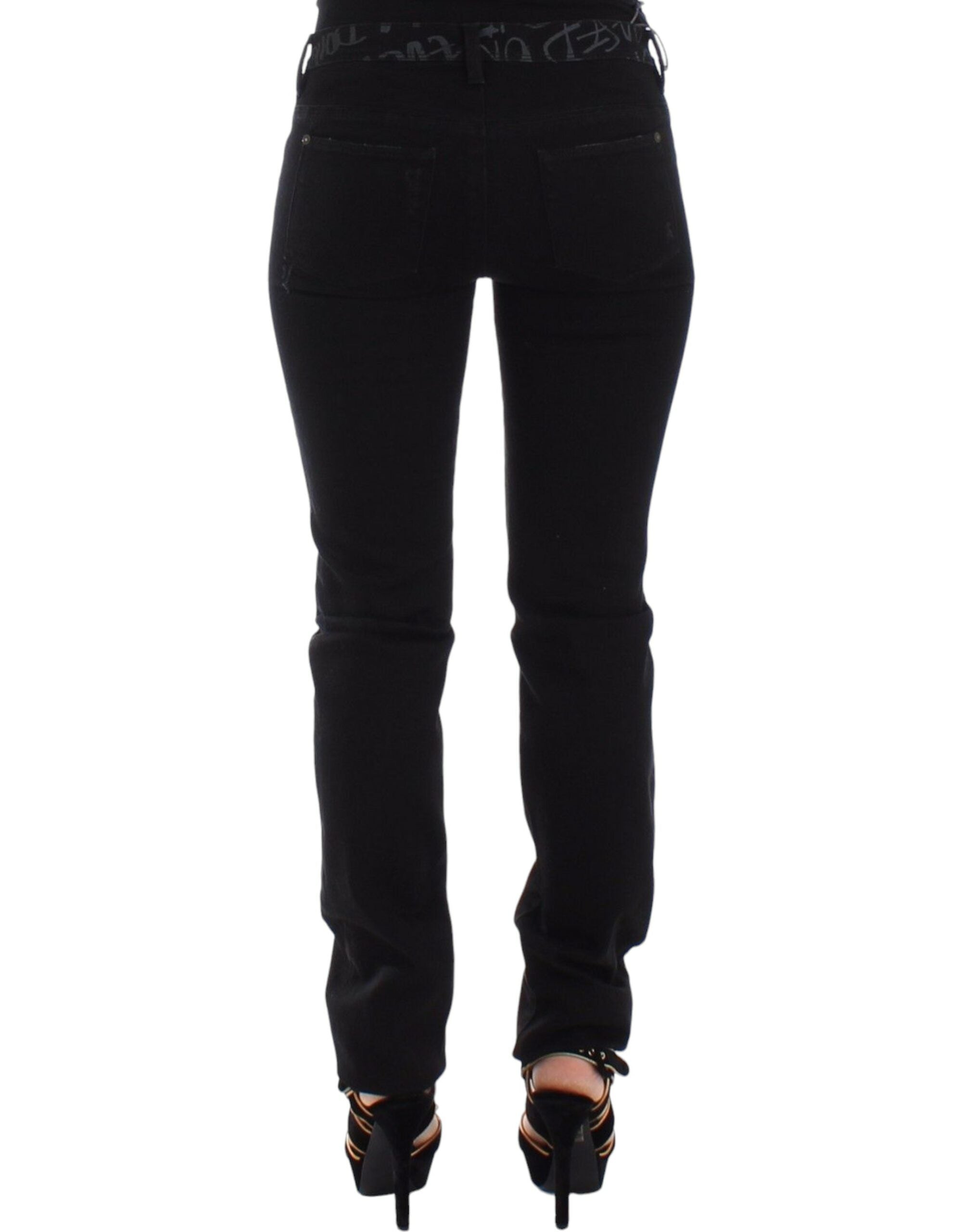 Ermanno Scervino Skinny Stretch Denim Jeans — Black, view 2