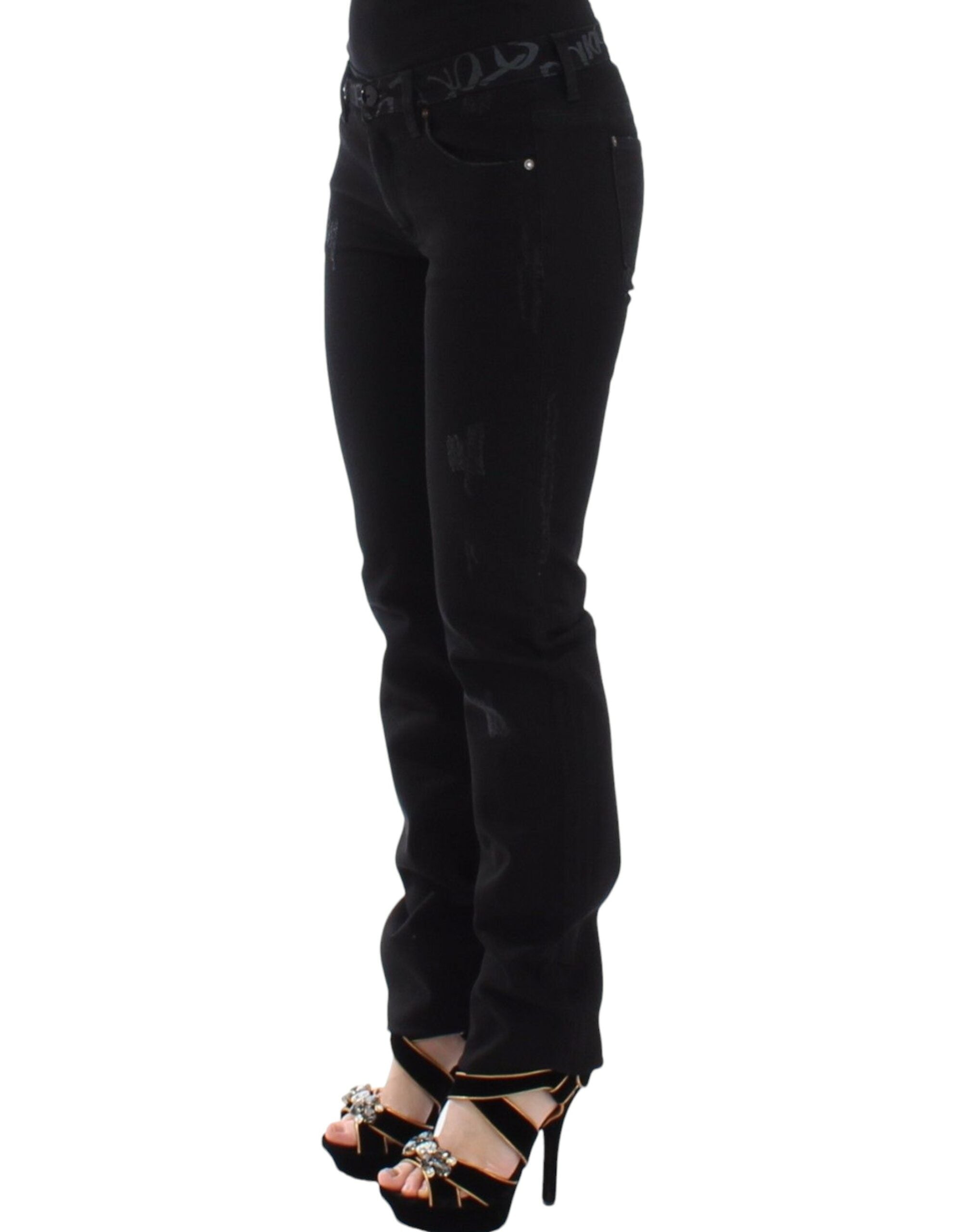 Ermanno Scervino Skinny Stretch Denim Jeans — Black, view 3