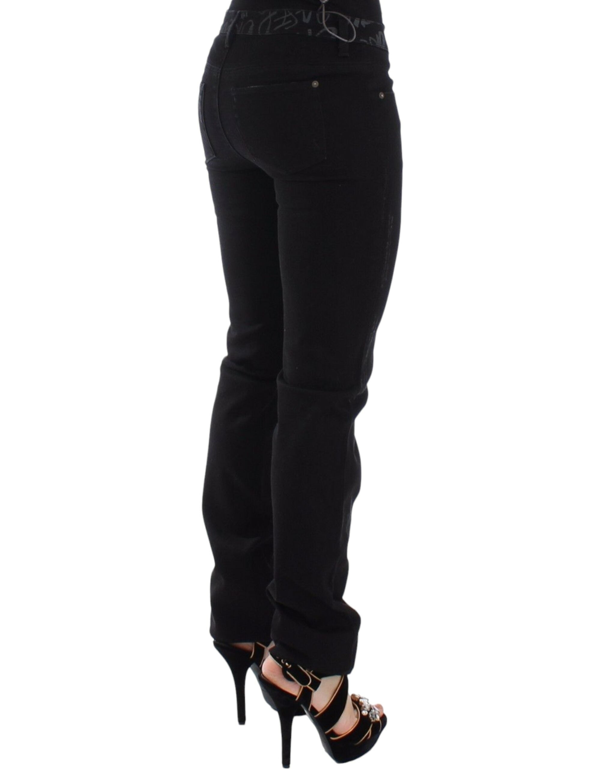 Ermanno Scervino Skinny Stretch Denim Jeans — Black, view 4