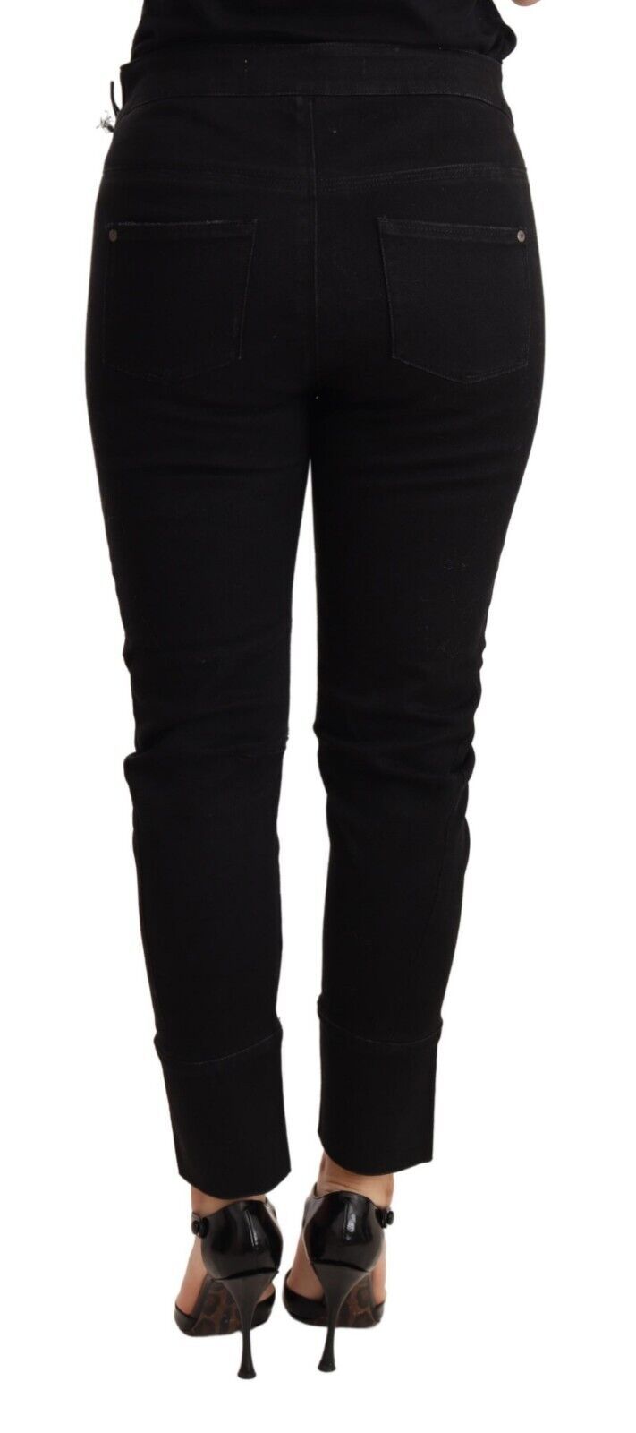 Ermanno Scervino Low-Waist Skinny Cotton Jeans — Black, view 2