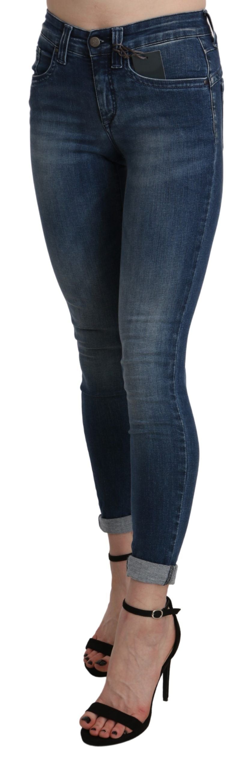 Ermanno Scervino High Waist Skinny Cropped Jeans — Blue by Ermanno Scervino