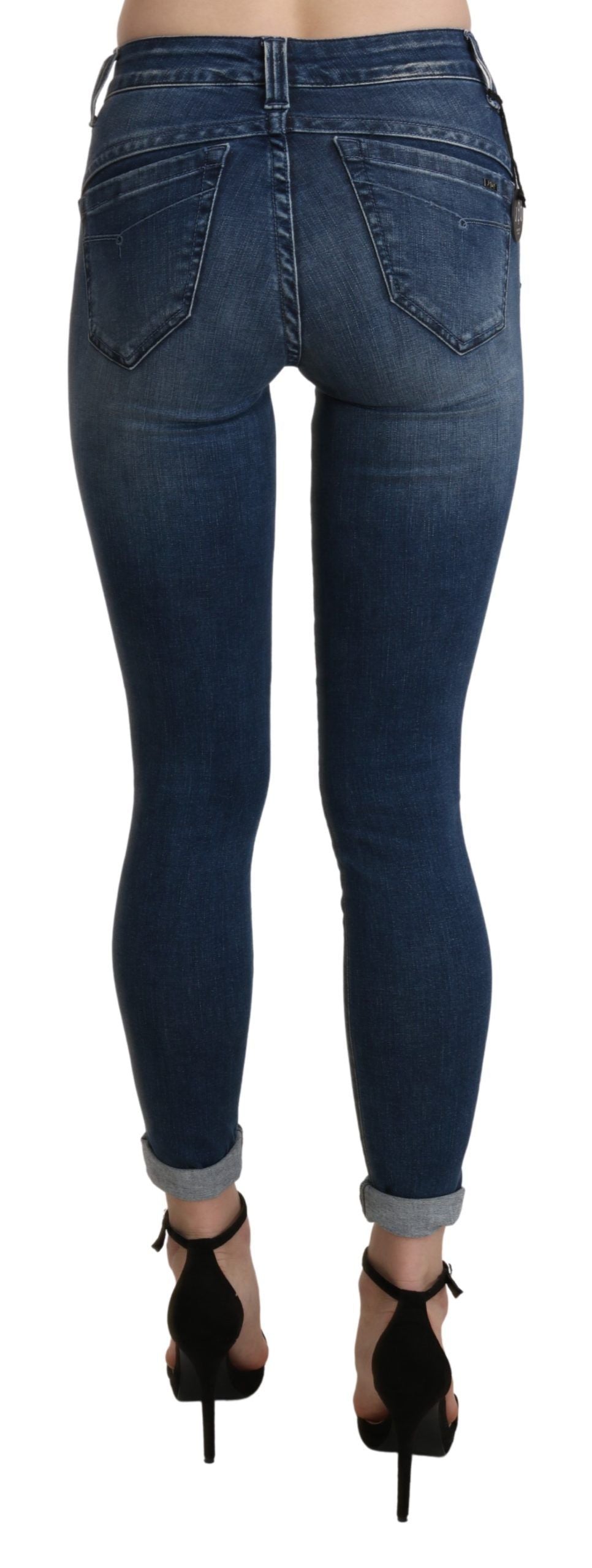 Ermanno Scervino High Waist Skinny Cropped Jeans — Blue, view 2