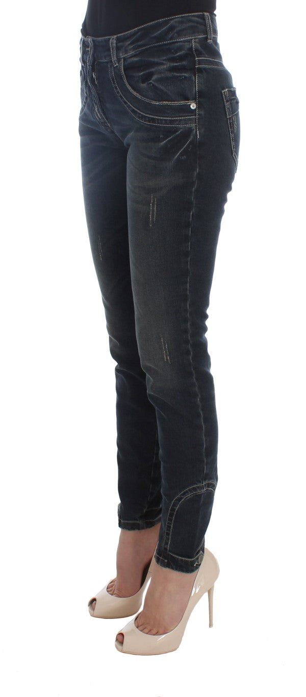 Ermanno Scervino Cotton-Blend Slim Fit Jeans — Blue, view 2