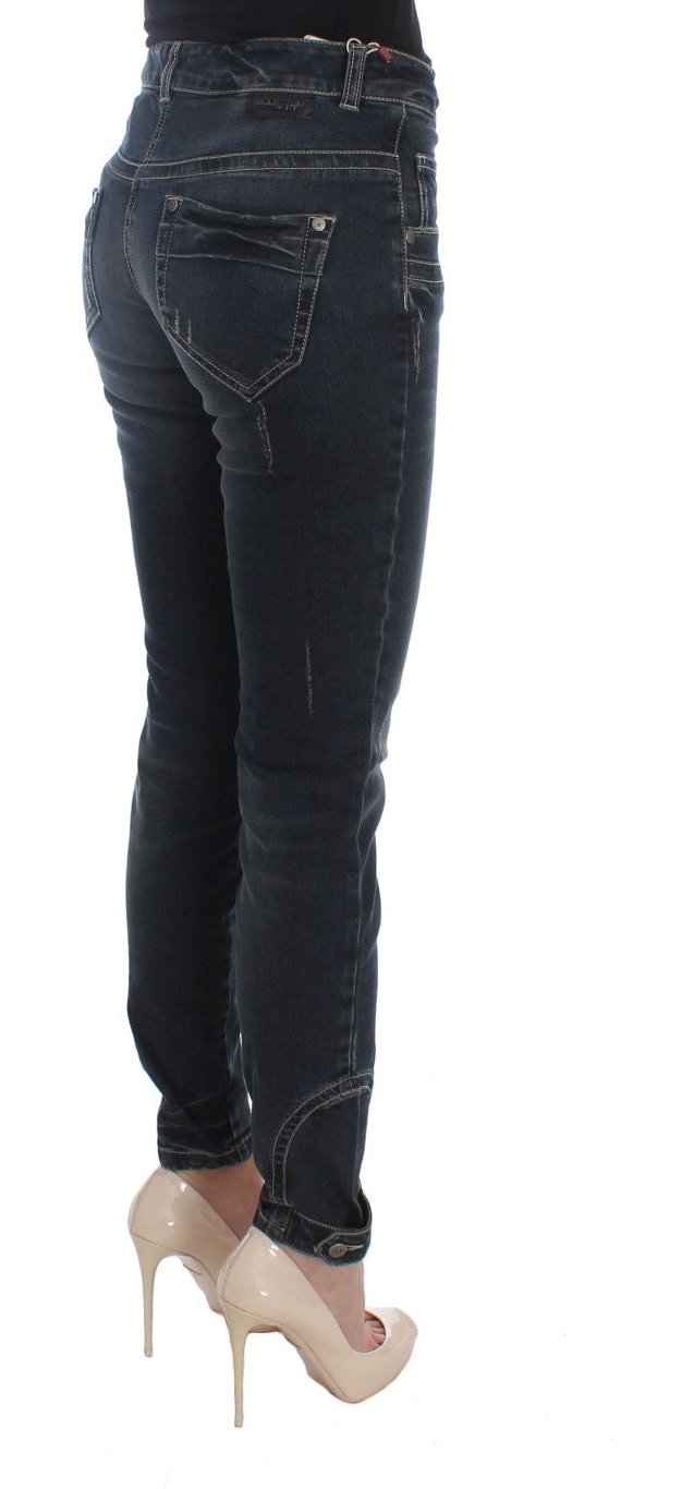 Ermanno Scervino Cotton-Blend Slim Fit Jeans — Blue, view 4