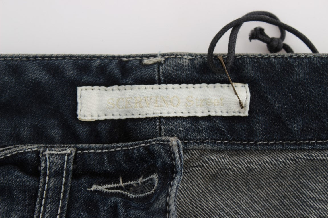 Ermanno Scervino Cotton-Blend Slim Fit Jeans — Blue, view 6