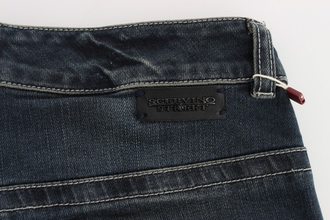 Ermanno Scervino Cotton-Blend Slim Fit Jeans — Blue, view 7