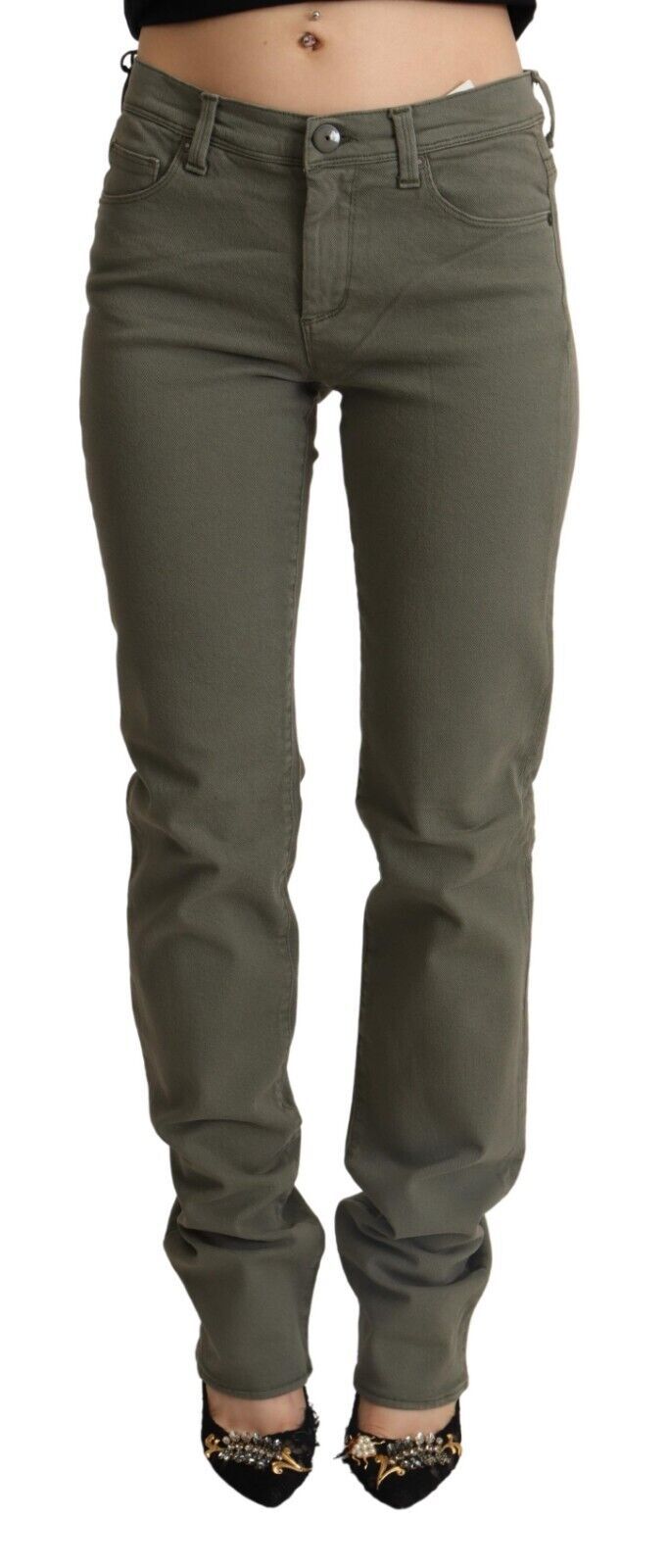 Ermanno Scervino Low Waist Skinny Cotton Jeans — Gray by Ermanno Scervino