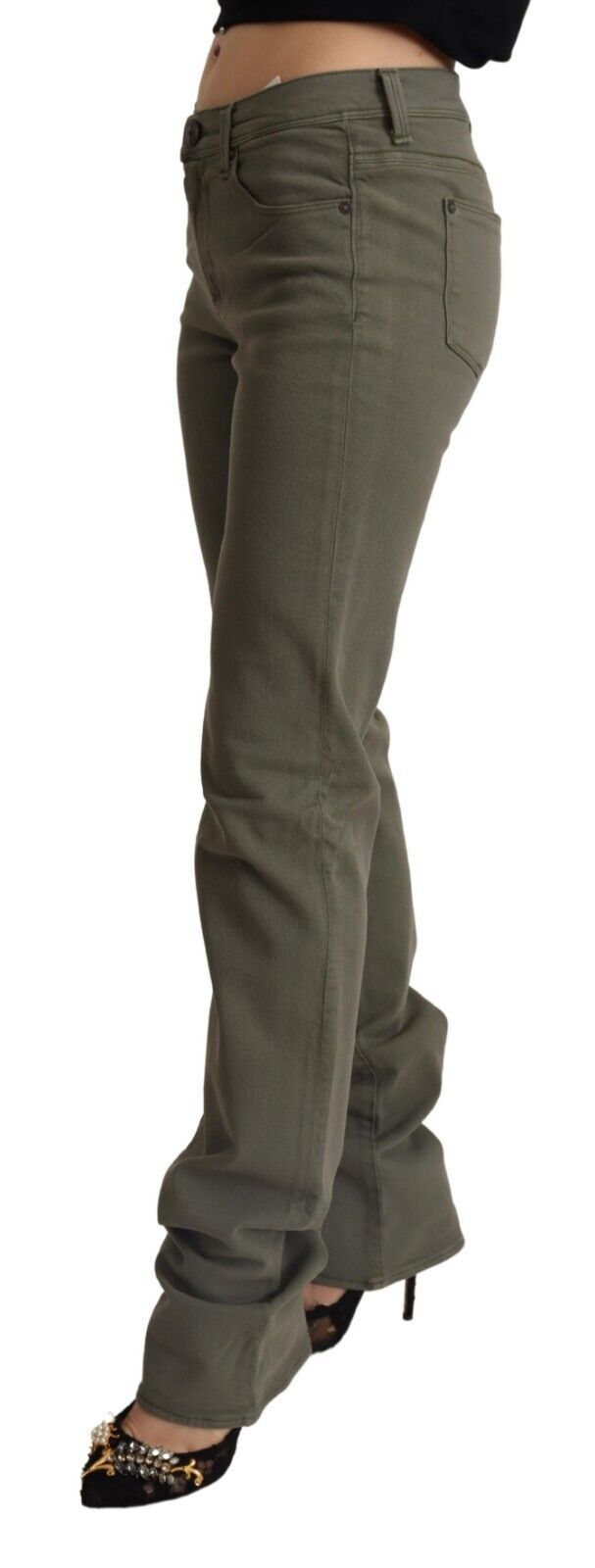 Ermanno Scervino Low Waist Skinny Cotton Jeans — Gray, view 2
