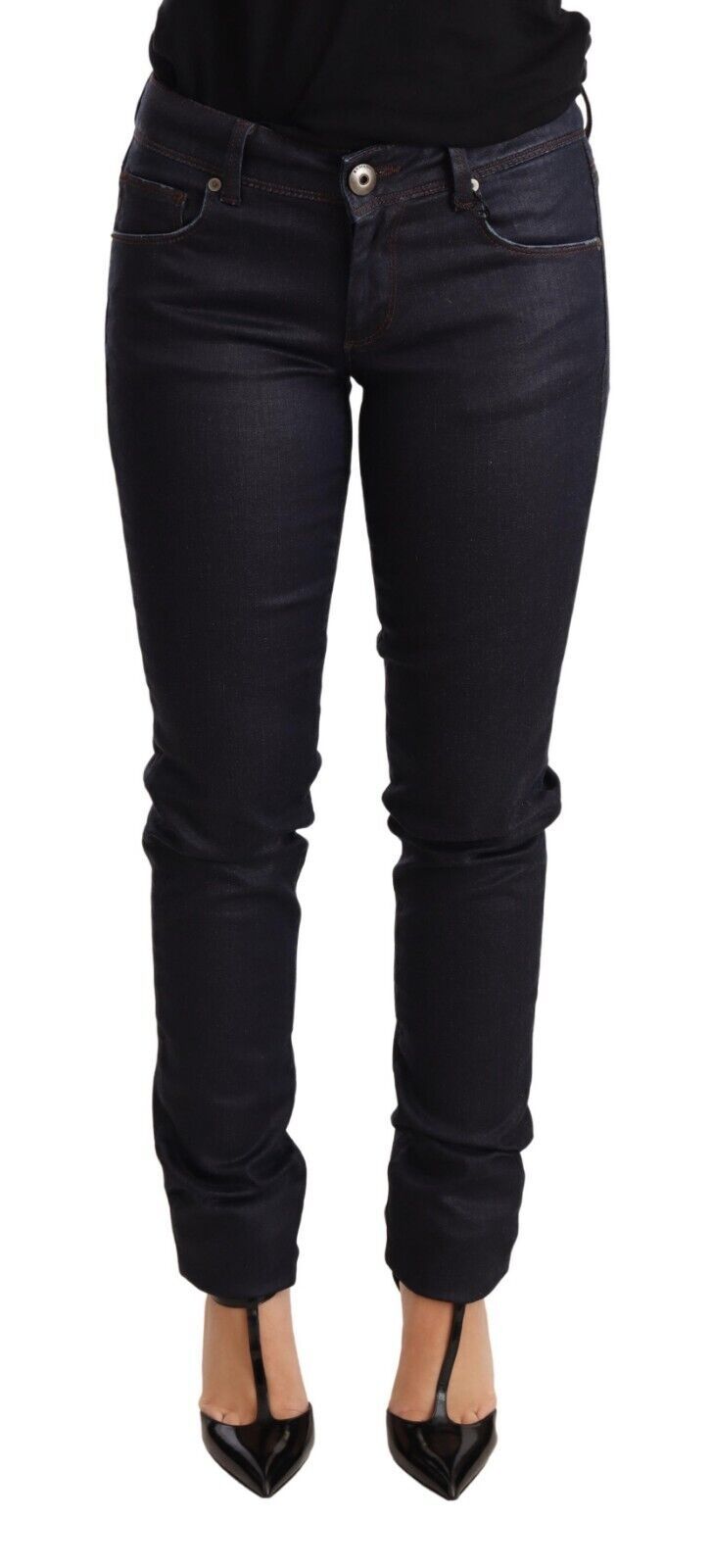 Ermanno Scervino Low-Waist Skinny Jeans — Navy, view 3