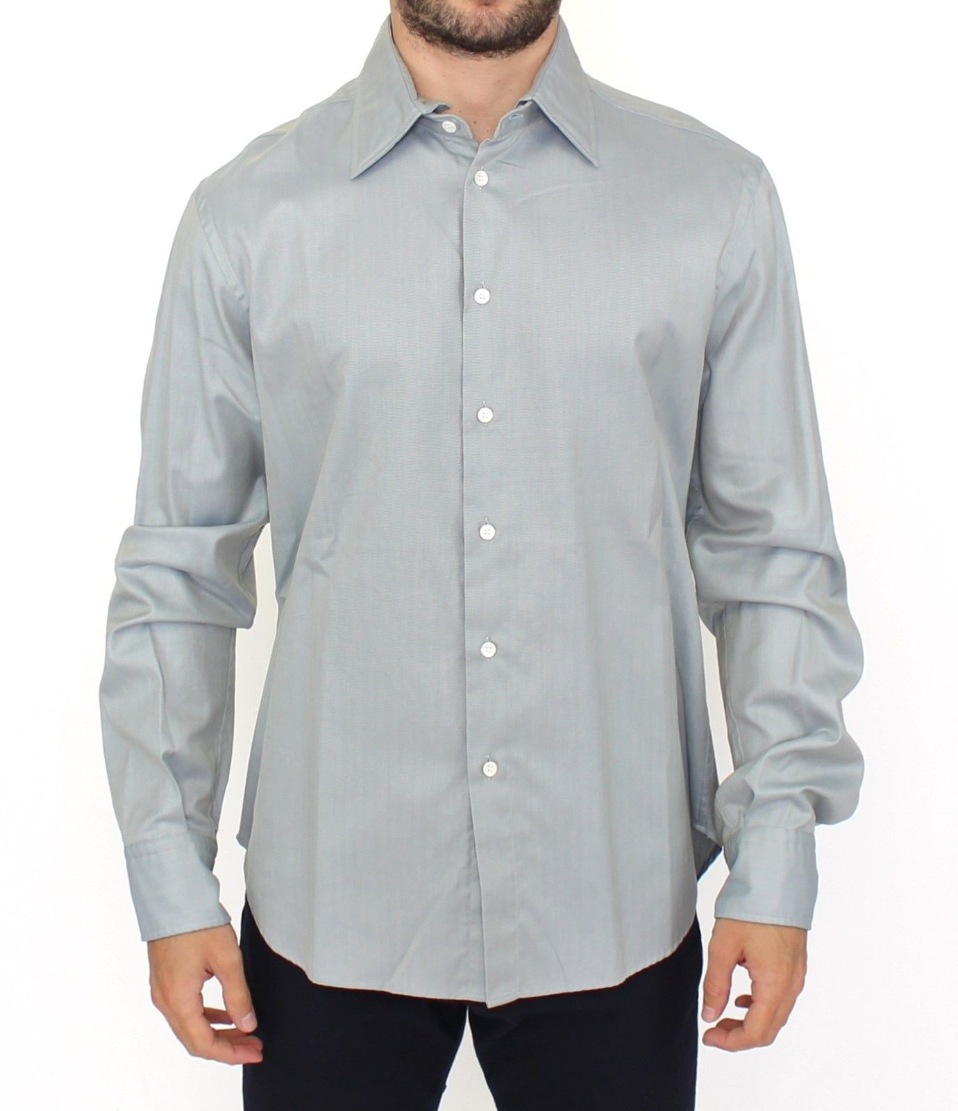 Ermanno Scervino Cotton Button-Front Shirt — Gray by Ermanno Scervino