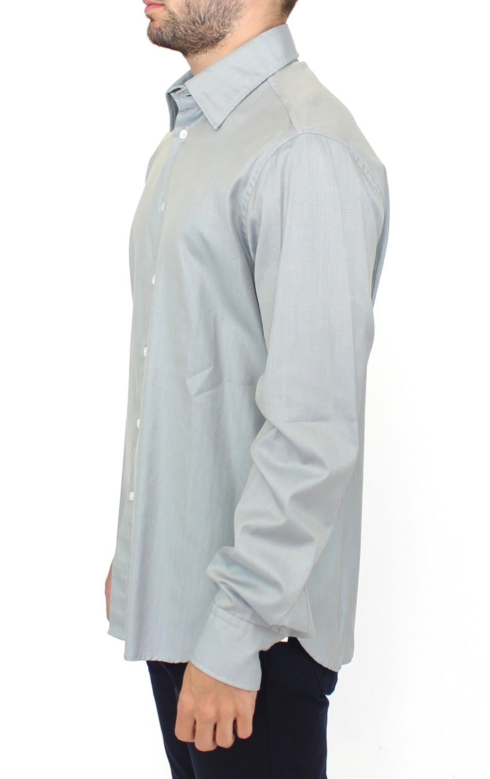 Ermanno Scervino Cotton Button-Front Shirt — Gray, view 2