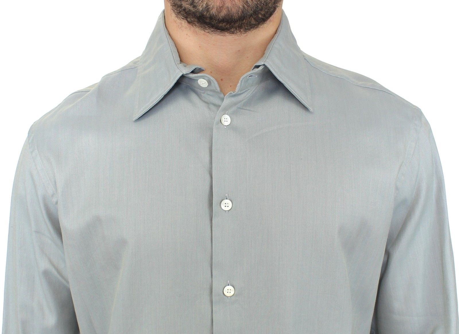 Ermanno Scervino Cotton Button-Front Shirt — Gray, view 5