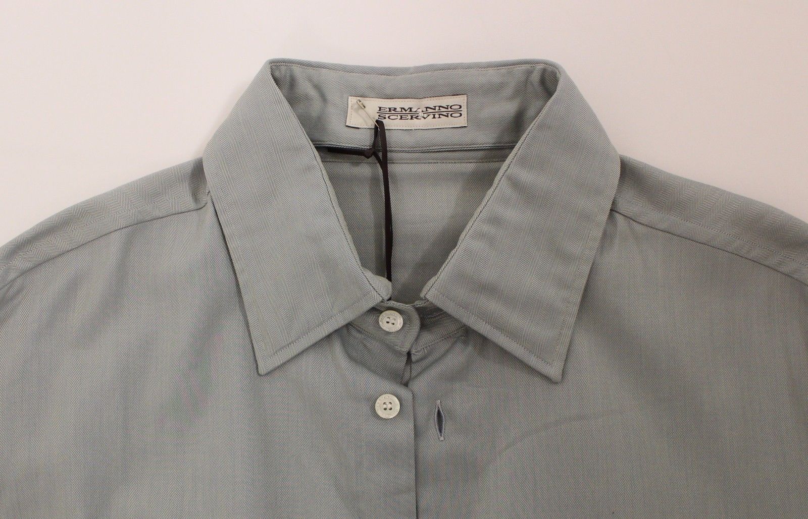 Ermanno Scervino Cotton Button-Front Shirt — Gray, view 6