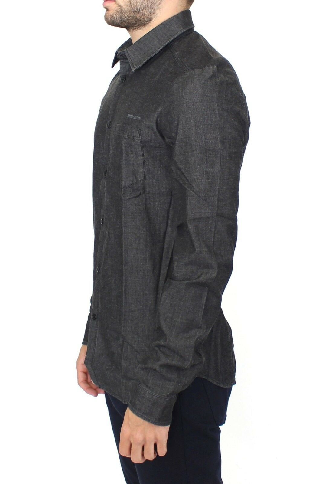 Ermanno Scervino Denim Cotton Stretch Shirt — Gray, view 2