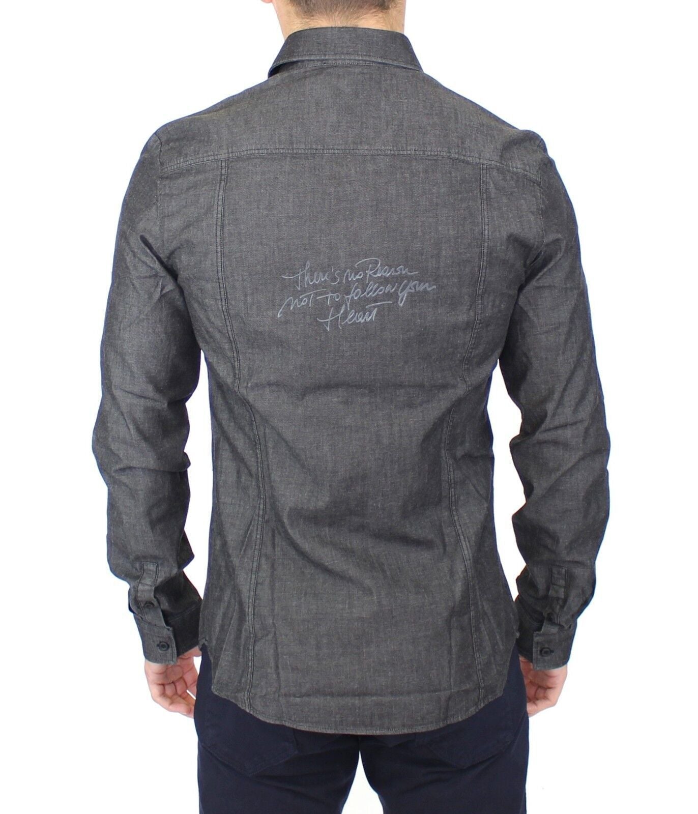 Ermanno Scervino Denim Cotton Stretch Shirt — Gray, view 3