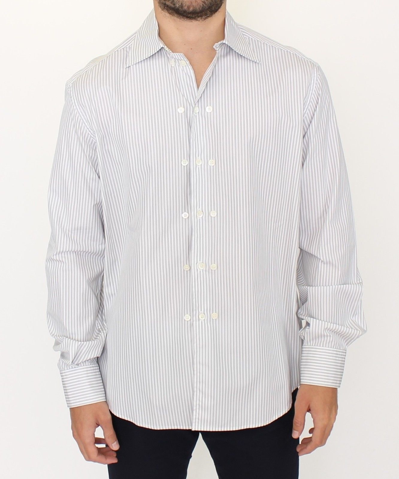Ermanno Scervino Striped Cotton Shirt — White by Ermanno Scervino