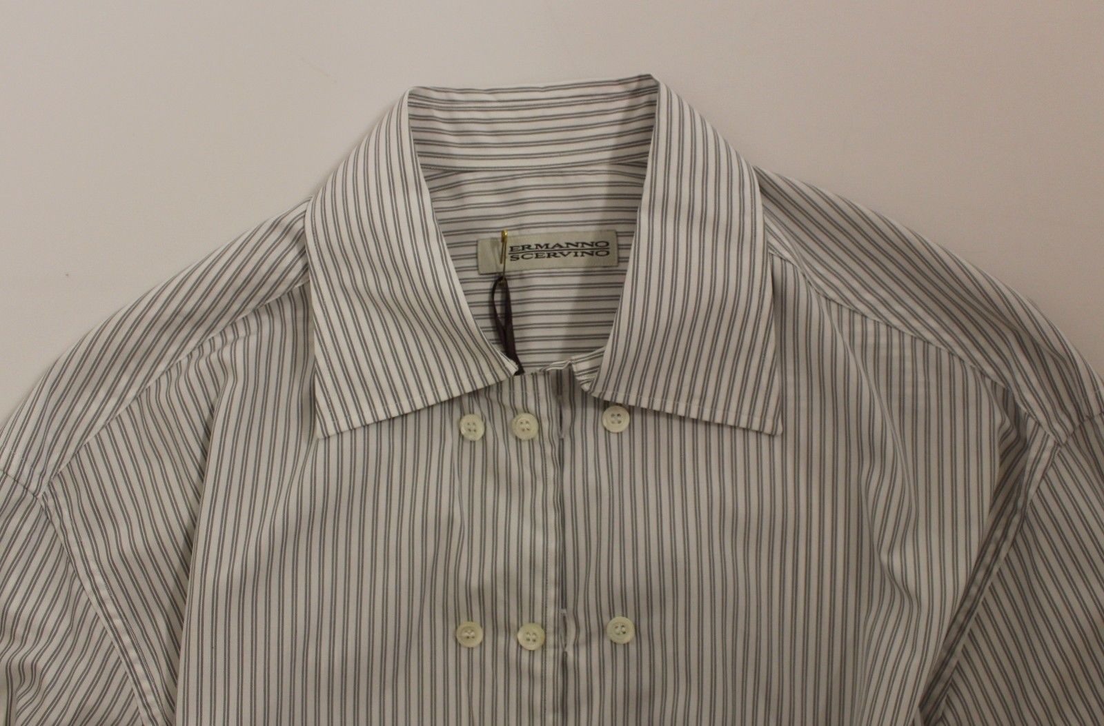 Ermanno Scervino Striped Cotton Shirt — White, view 5