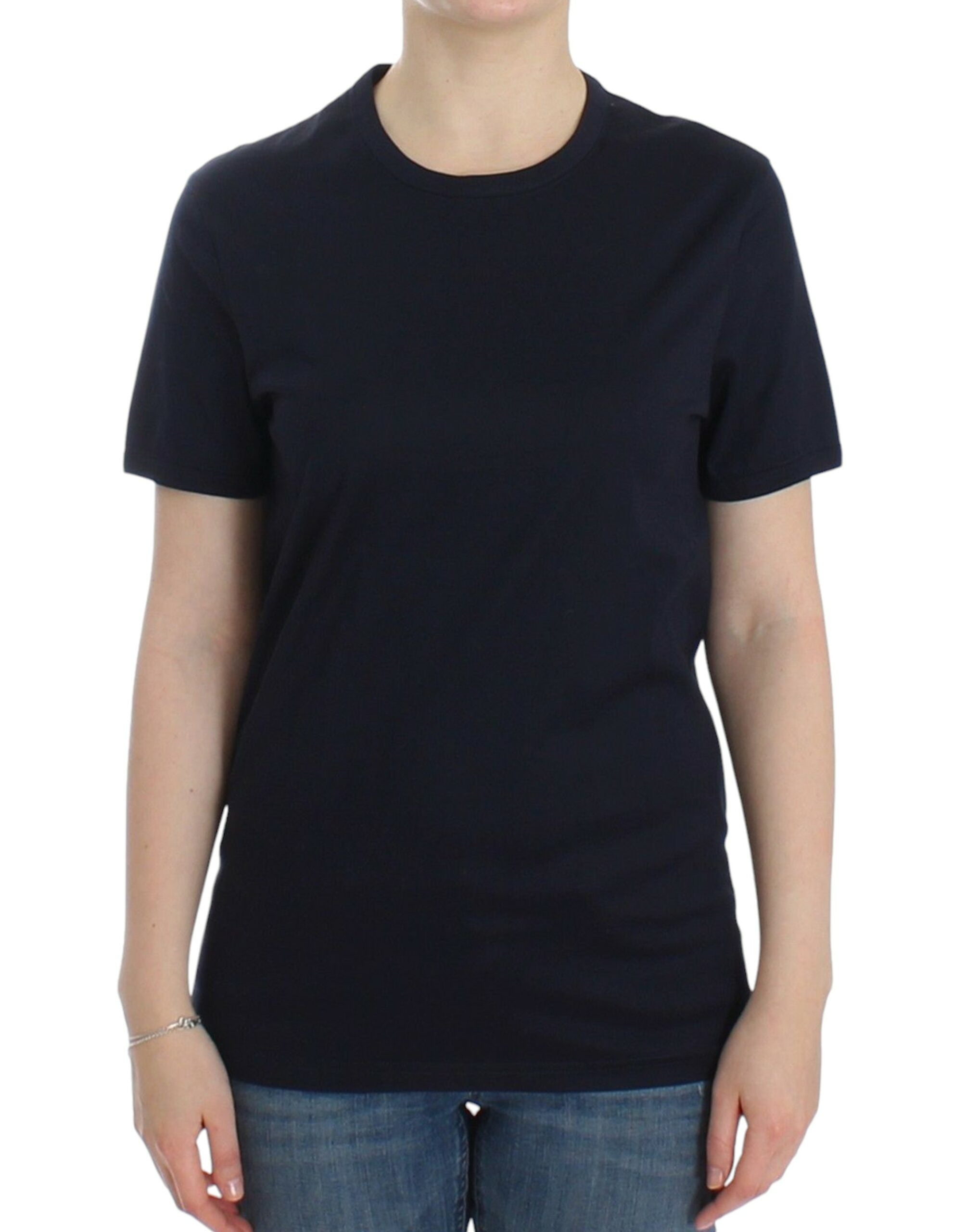 Ermanno Scervino Crewneck Cotton Logo T-Shirt — Navy by Ermanno Scervino