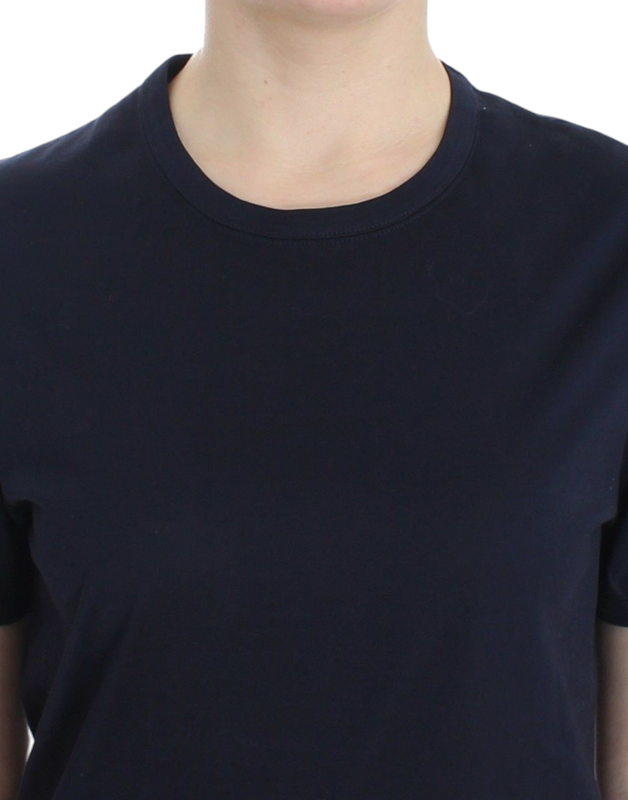 Ermanno Scervino Crewneck Cotton Logo T-Shirt — Navy, view 4
