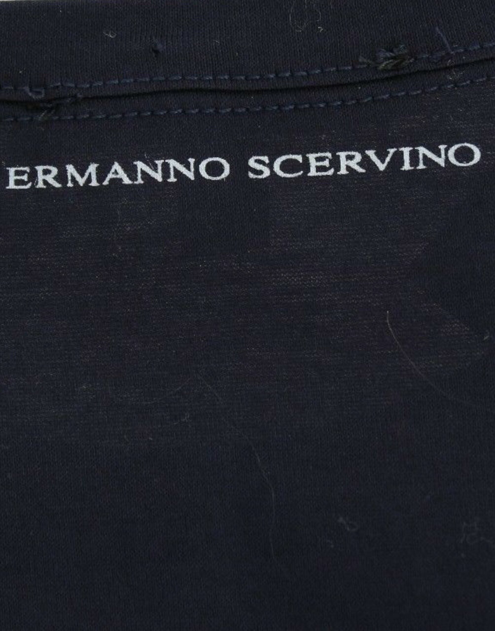 Ermanno Scervino Crewneck Cotton Logo T-Shirt — Navy, view 6