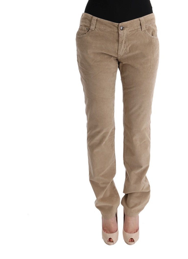 Ermanno Scervino Cotton Velvet Trousers — Beige by Ermanno Scervino