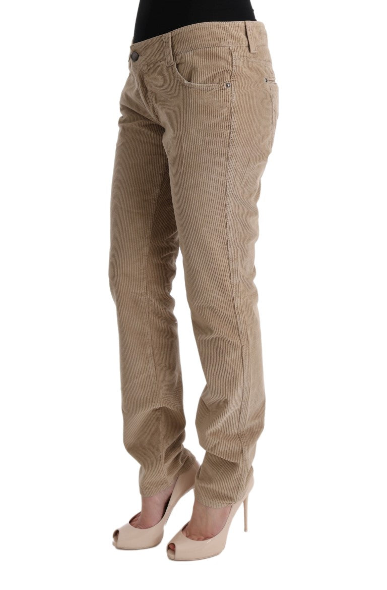 Ermanno Scervino Cotton Velvet Trousers — Beige, view 2
