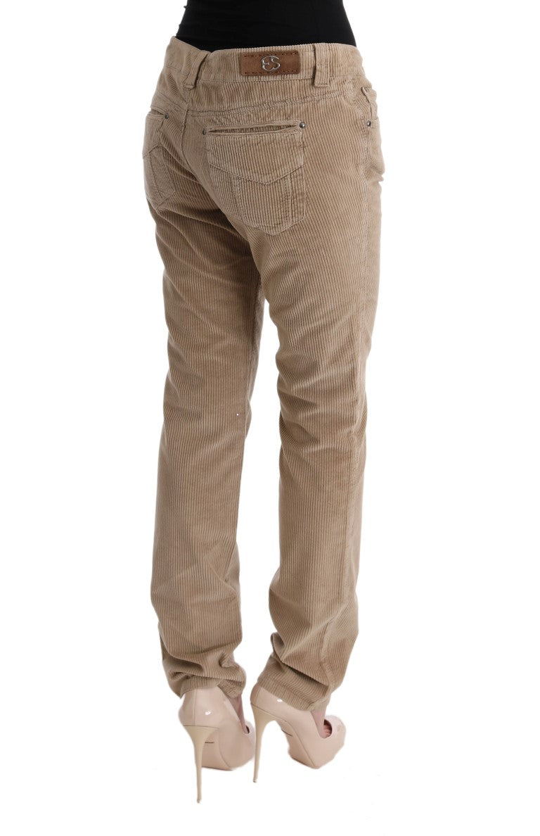Ermanno Scervino Cotton Velvet Trousers — Beige, view 4