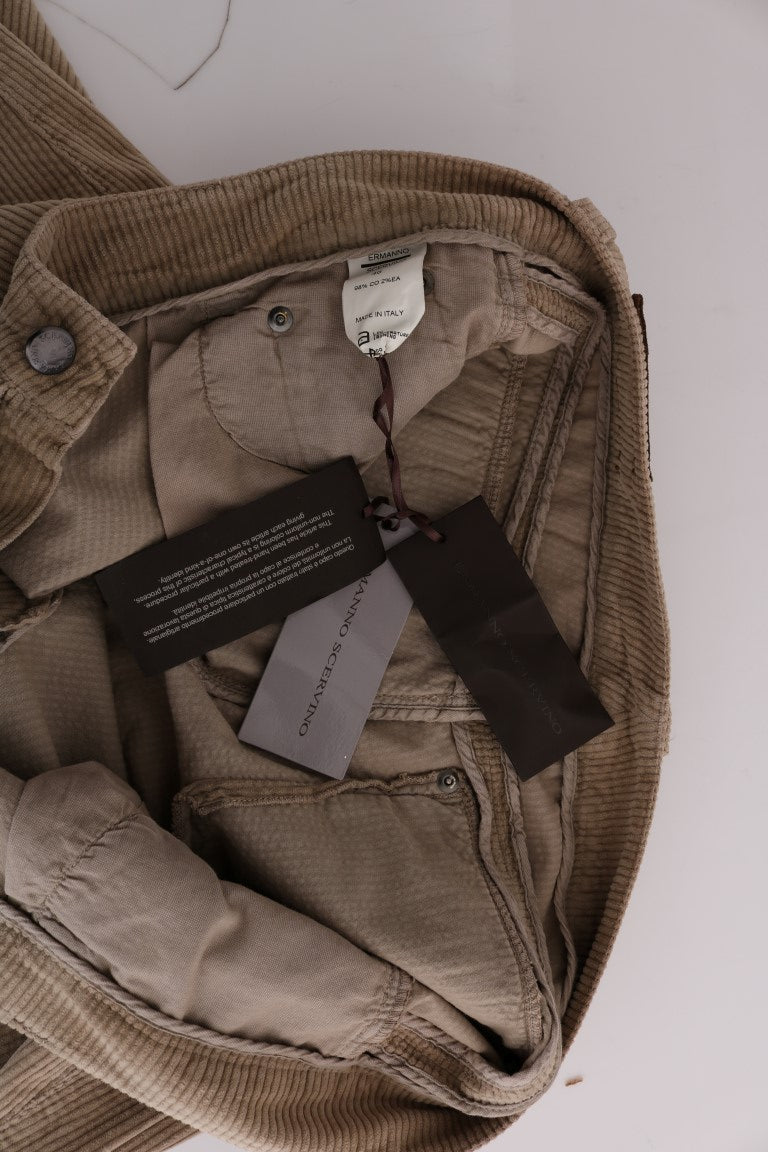 Ermanno Scervino Cotton Velvet Trousers — Beige, view 5
