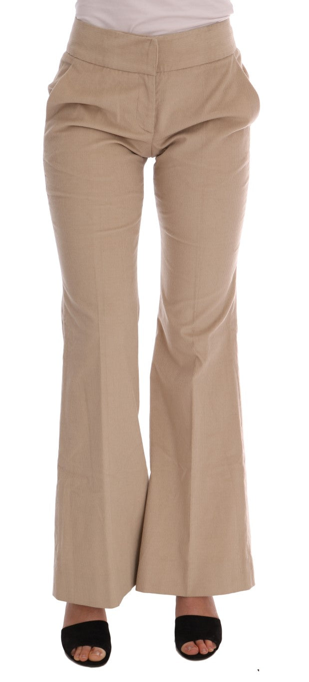 Ermanno Scervino Cotton-Cashmere Bootcut Trousers — Beige by Ermanno Scervino
