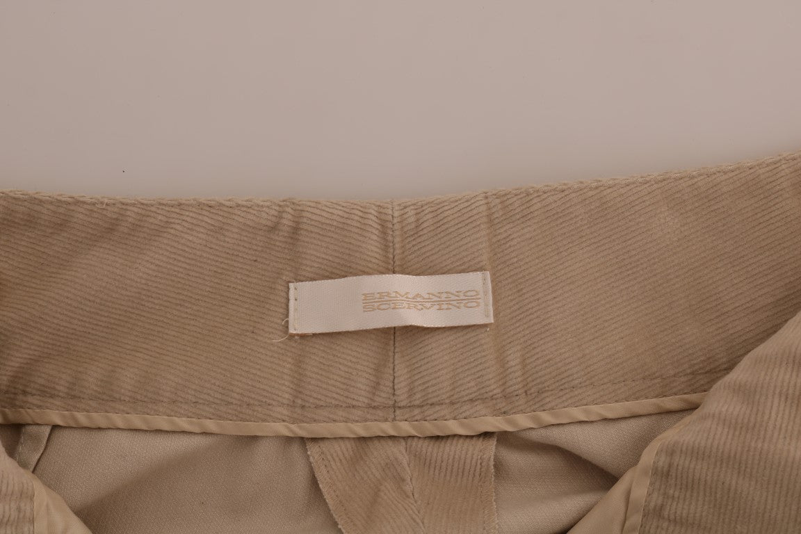 Ermanno Scervino Cotton-Cashmere Bootcut Trousers — Beige, view 4