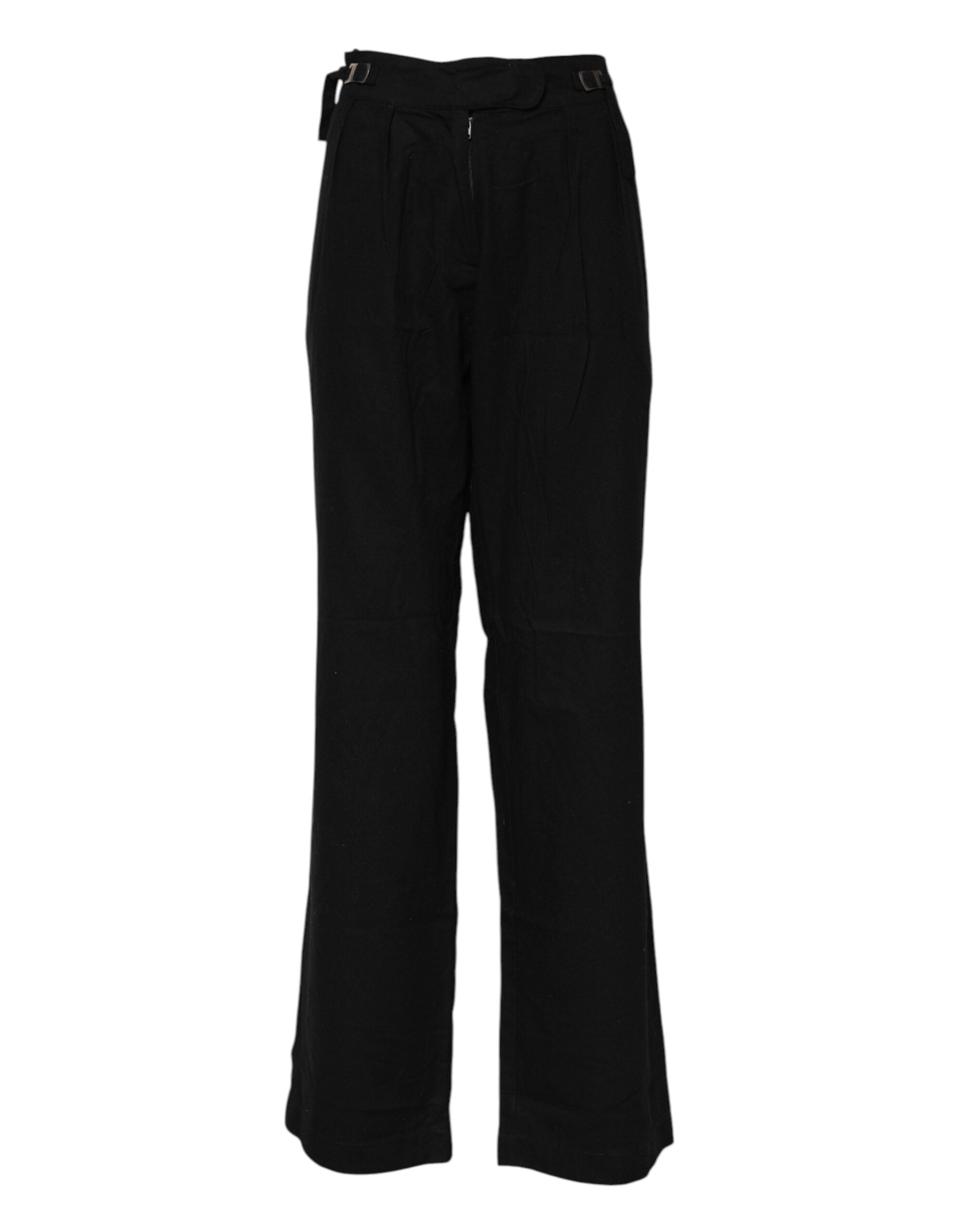 Ermanno Scervino Virgin Wool High Waist Trousers — Black by Ermanno Scervino