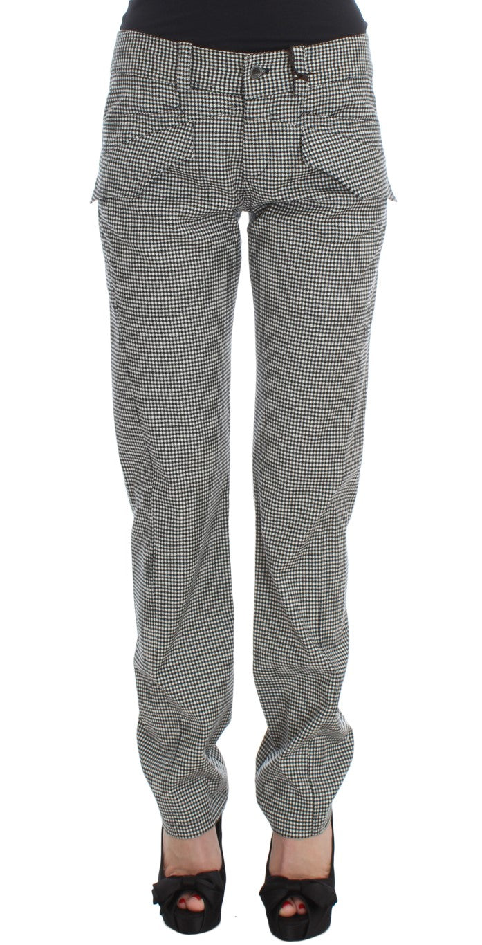 Ermanno Scervino Checkered Cotton Blend Trousers — Black by Ermanno Scervino