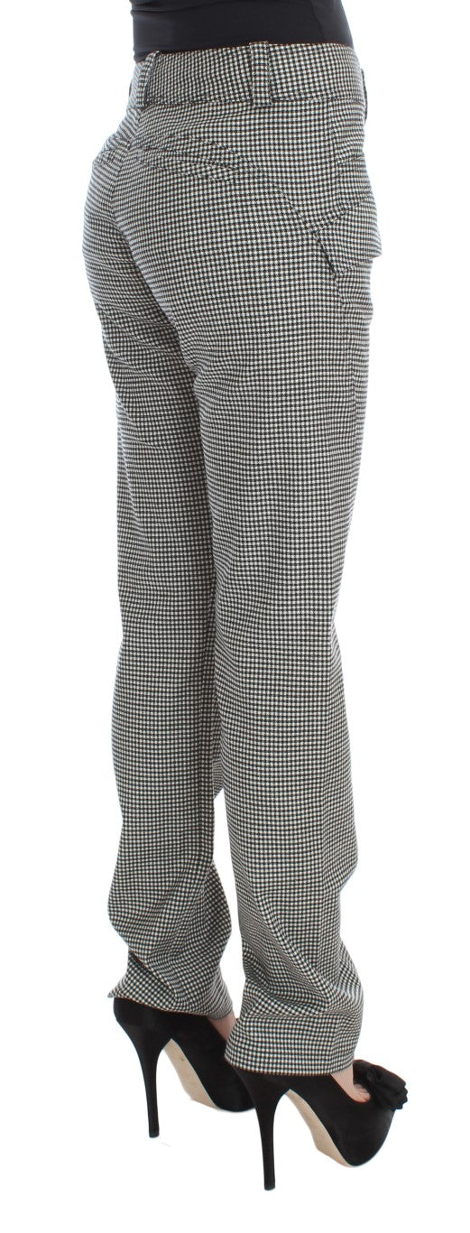 Ermanno Scervino Checkered Cotton Blend Trousers — Black, view 4