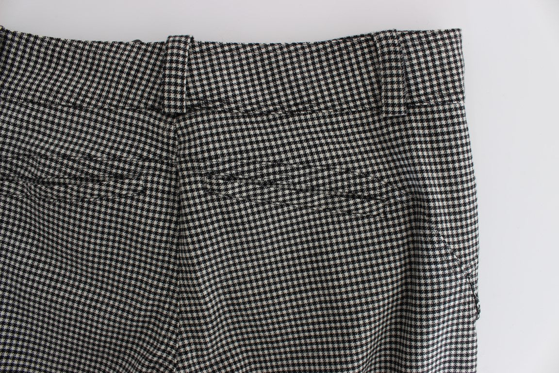 Ermanno Scervino Checkered Cotton Blend Trousers — Black, view 8