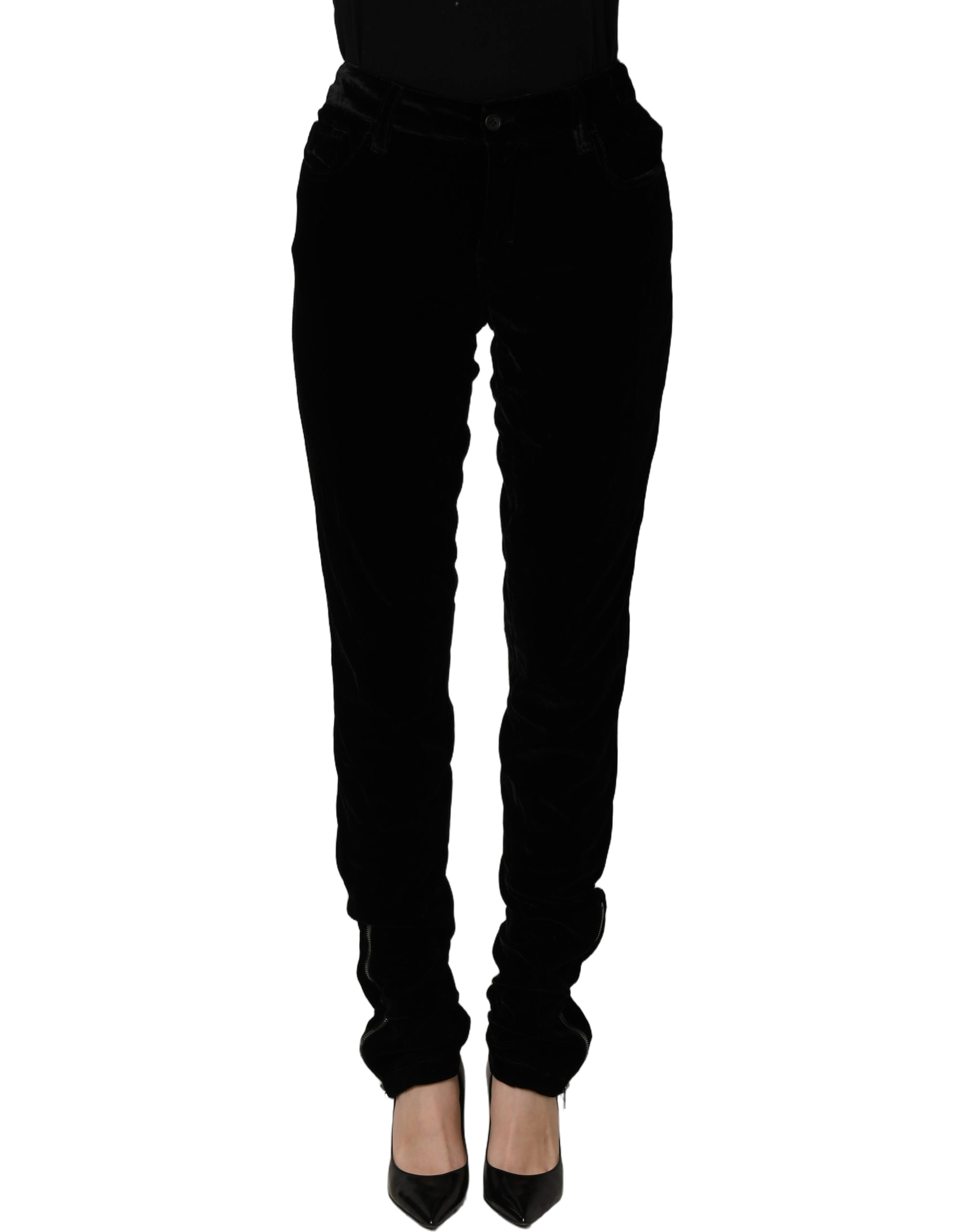 Ermanno Scervino Viscose-Blend Velvet Trousers — Black, view 3