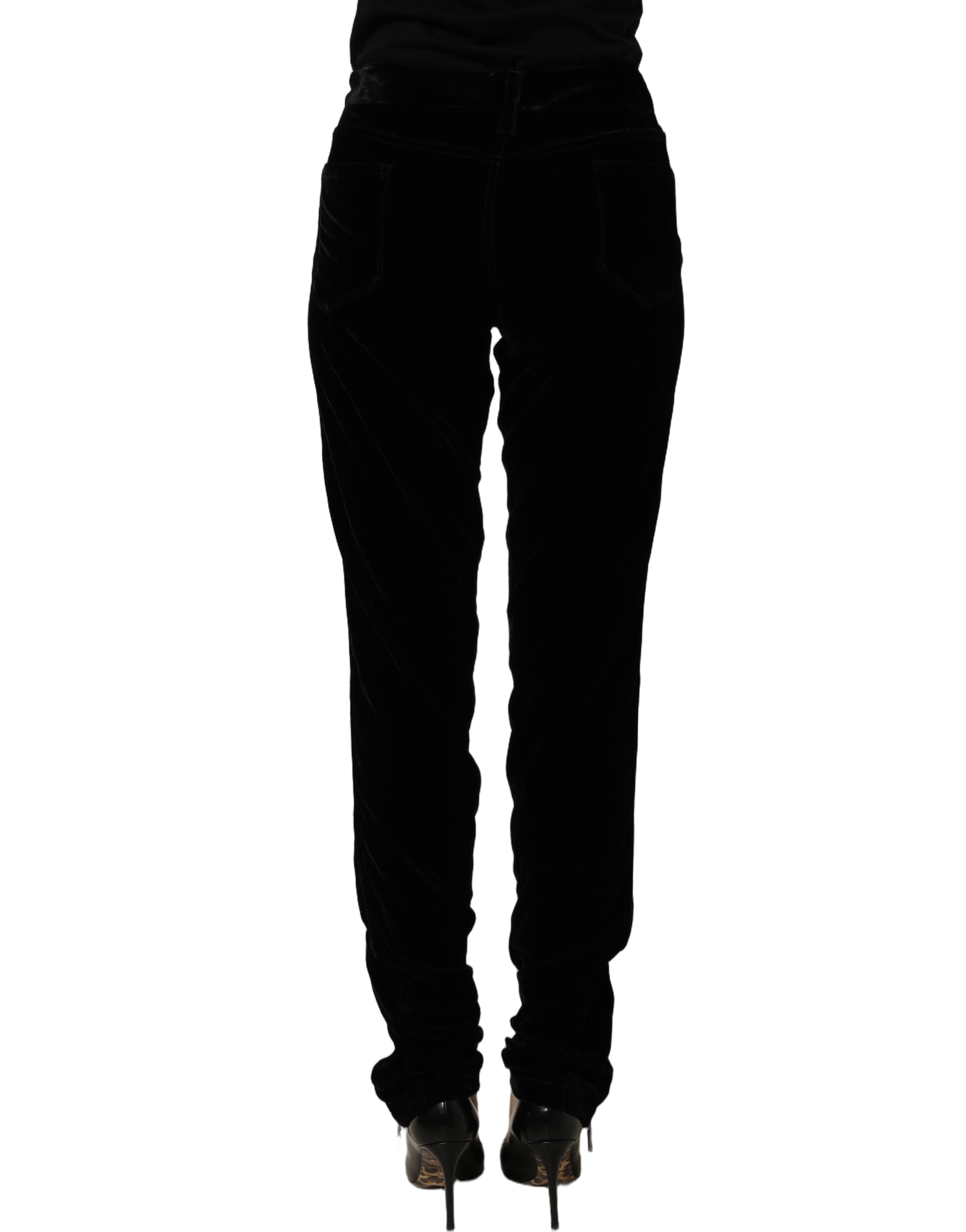Ermanno Scervino Viscose-Blend Velvet Trousers — Black, view 5