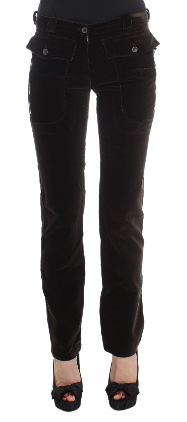 Ermanno Scervino Cotton Velvet with Cargo Pockets Trousers — Brown by Ermanno Scervino