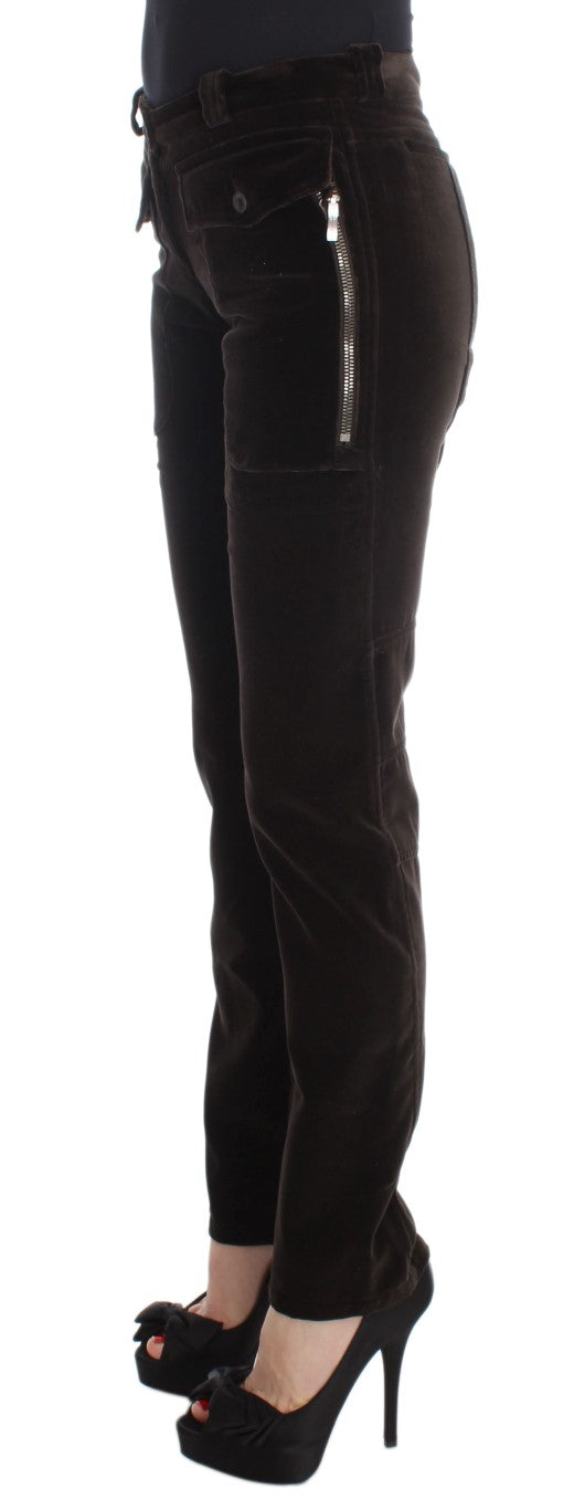 Ermanno Scervino Cotton Velvet with Cargo Pockets Trousers — Brown, view 2