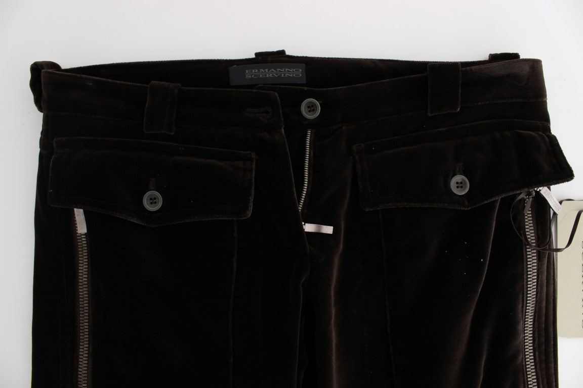 Ermanno Scervino Cotton Velvet with Cargo Pockets Trousers — Brown, view 5