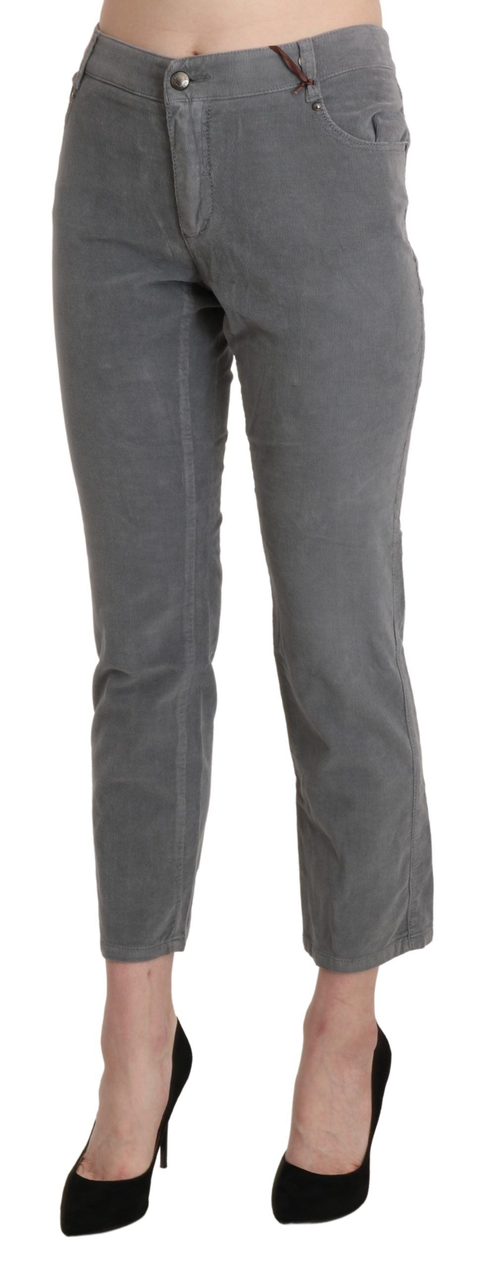 Ermanno Scervino Cotton Stretch Cropped Trousers — Gray by Ermanno Scervino