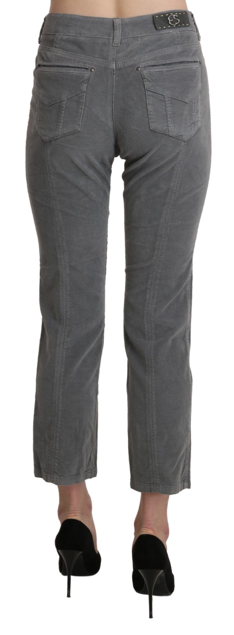 Ermanno Scervino Cotton Stretch Cropped Trousers — Gray, view 2