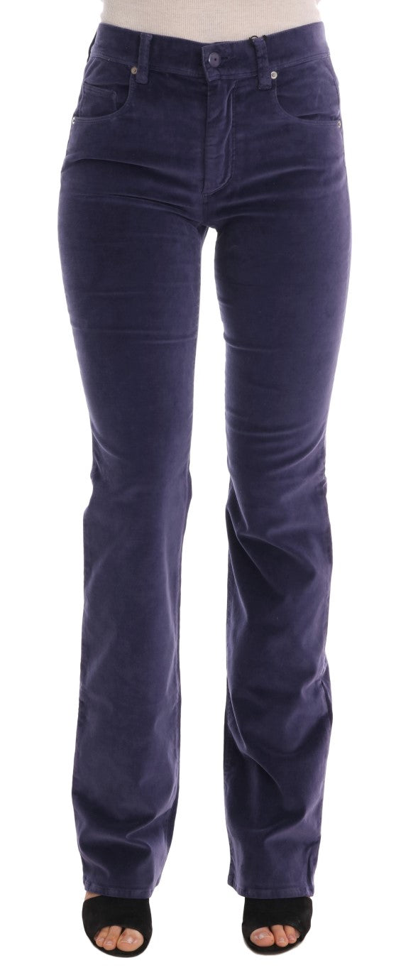 Ermanno Scervino Corduroy Stretch Bootcut Trousers — Purple by Ermanno Scervino