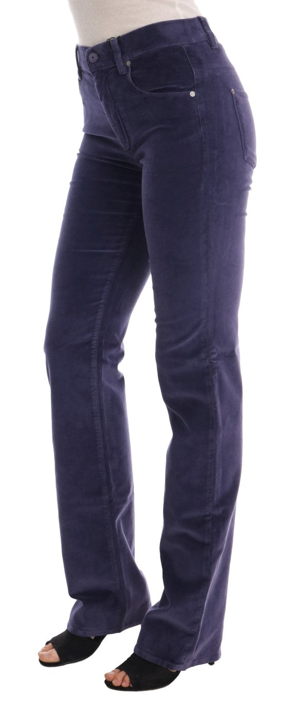 Ermanno Scervino Corduroy Stretch Bootcut Trousers — Purple, view 2