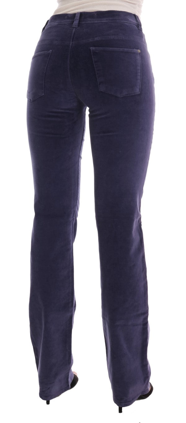 Ermanno Scervino Corduroy Stretch Bootcut Trousers — Purple, view 3