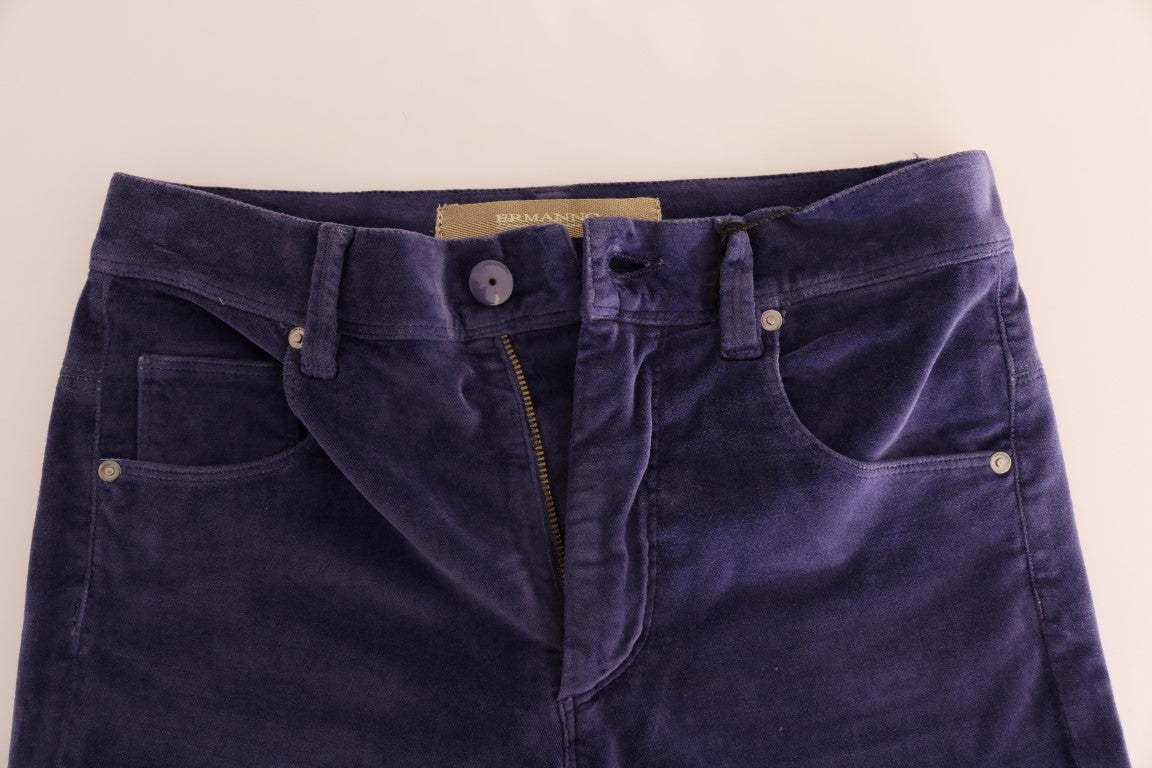 Ermanno Scervino Corduroy Stretch Bootcut Trousers — Purple, view 4