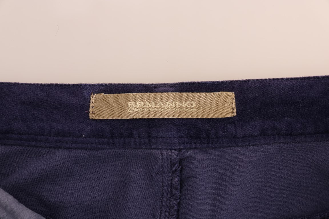 Ermanno Scervino Corduroy Stretch Bootcut Trousers — Purple, view 5