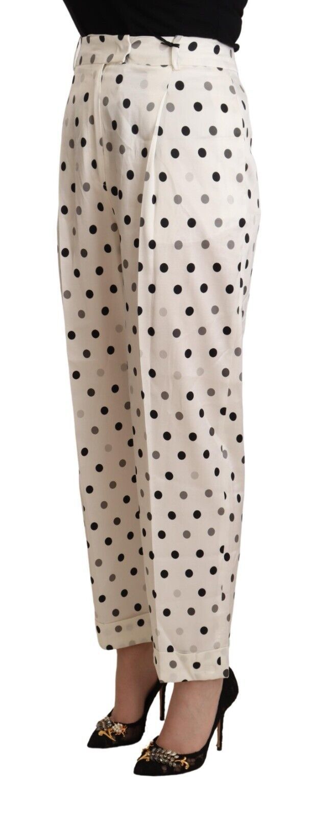 Ermanno Scervino Polka-Dot Viscose Trousers — White, view 2