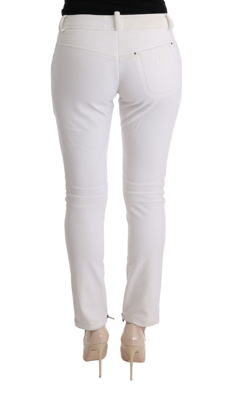 Ermanno Scervino Cotton Slim Fit Trousers — White, view 3