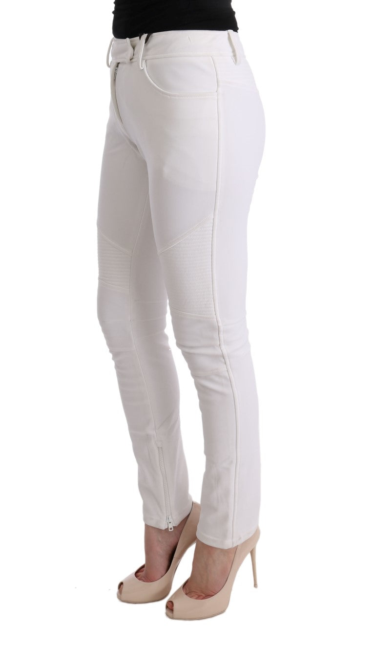 Ermanno Scervino Cotton Slim Fit Trousers — White, view 2