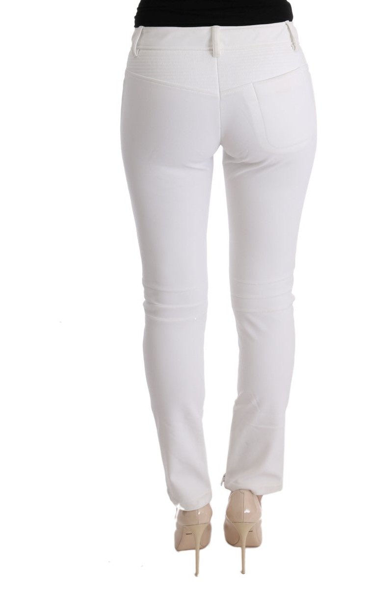 Ermanno Scervino Cotton Slim Fit Trousers — White, view 3